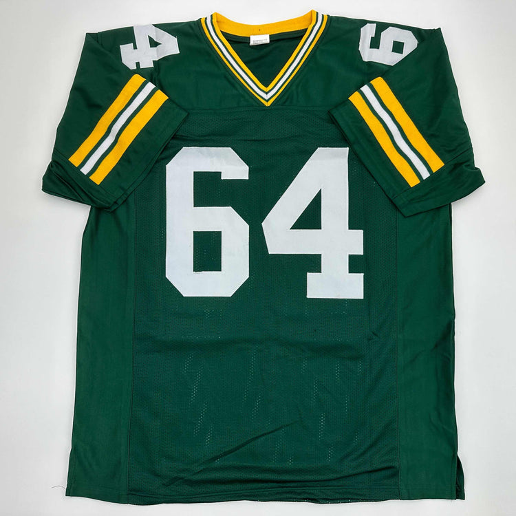 Facsimile Autographed Jerry Kramer Green Bay Green Reprint Laser Auto Football Jersey Size Men's XL