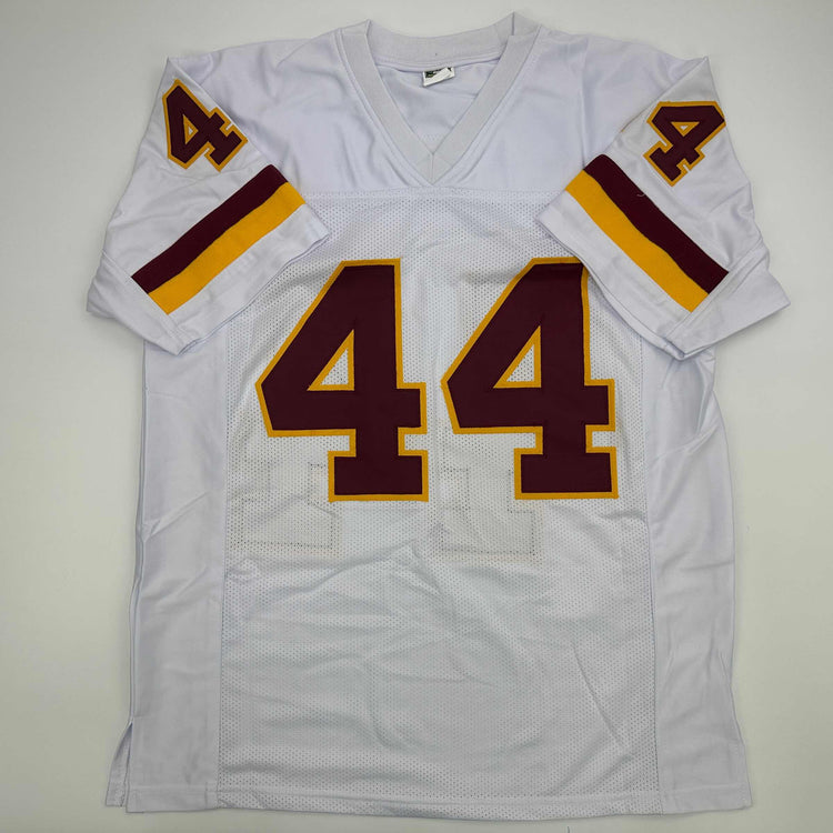 Facsimile Autographed John Riggins Washington White Reprint Laser Auto Football Jersey Size Men's XL