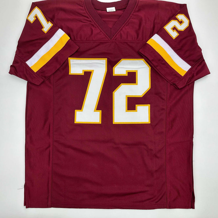 Facsimile Autographed Dexter Manley Washington Red Reprint Laser Auto Football Jersey Size Men's XL