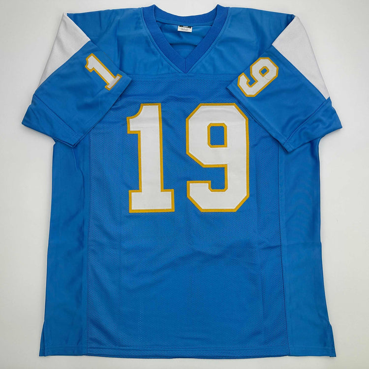 Facsimile Autographed Lance Alworth San Diego Powder Blue Reprint Laser Auto Football Jersey Size Men's XL