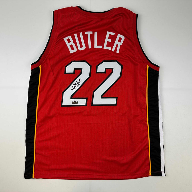 Facsimile Autographed Jimmy Butler Miami Red Reprint Laser Auto Basketball Jersey Size Men's XL