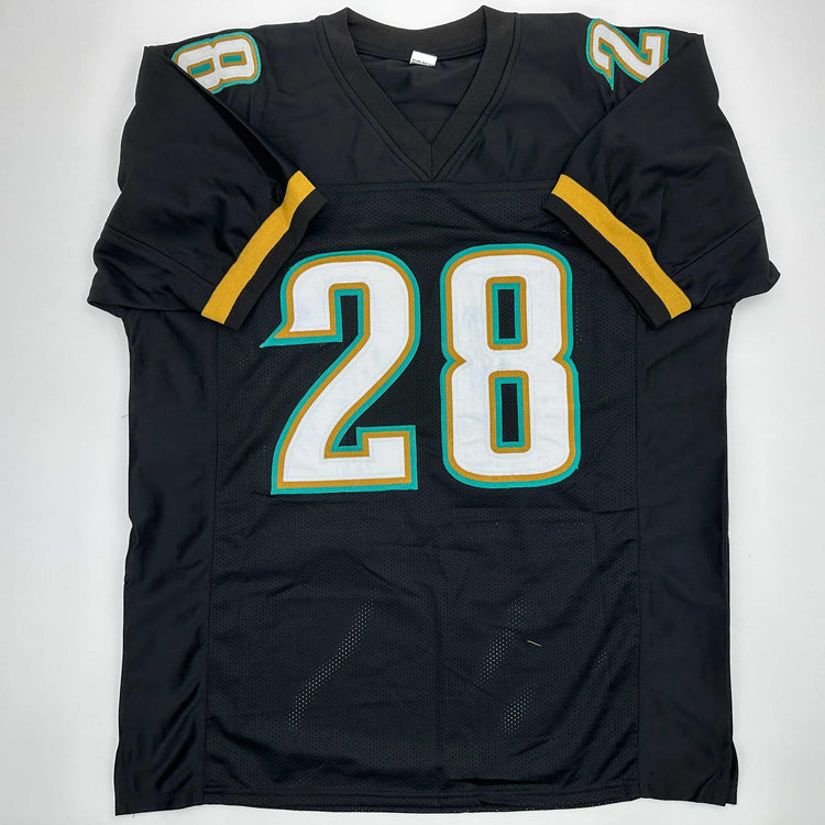 Facsimile Autographed Fred Taylor Jacksonville Black Reprint Laser Auto Football Jersey Size Men's XL