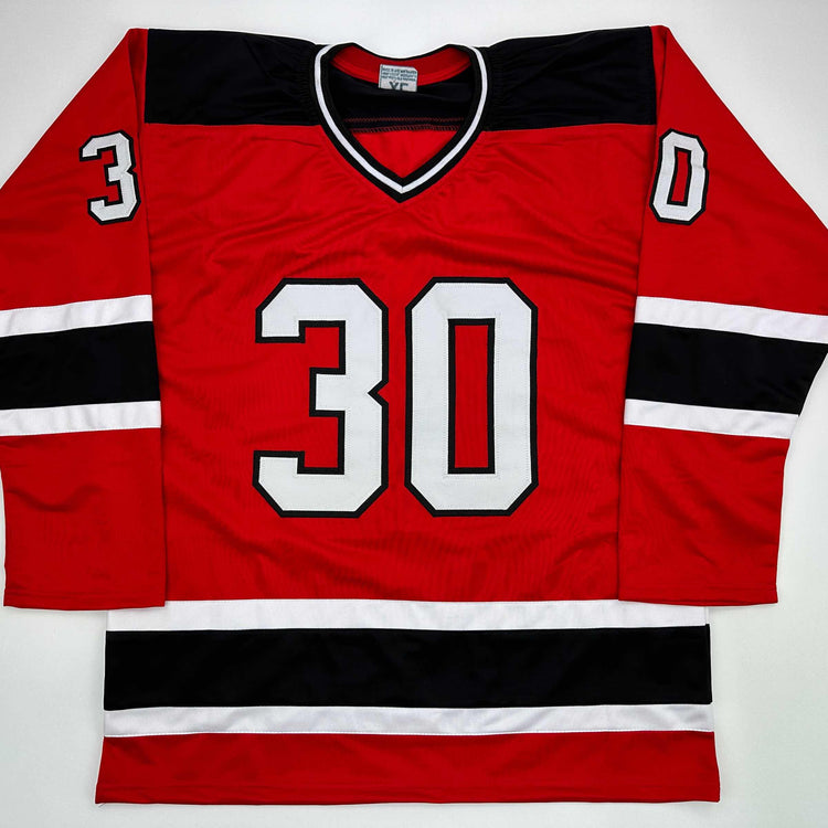 Facsimile Autographed Martin Brodeur New Jersey Red Reprint Laser Auto Hockey Jersey Size Men's XL