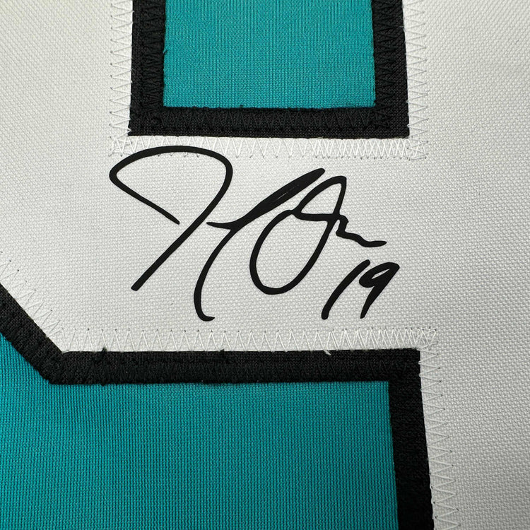 Facsimile Autographed Joe Thornton San Jose Teal Reprint Laser Auto Hockey Jersey Size Men's XL