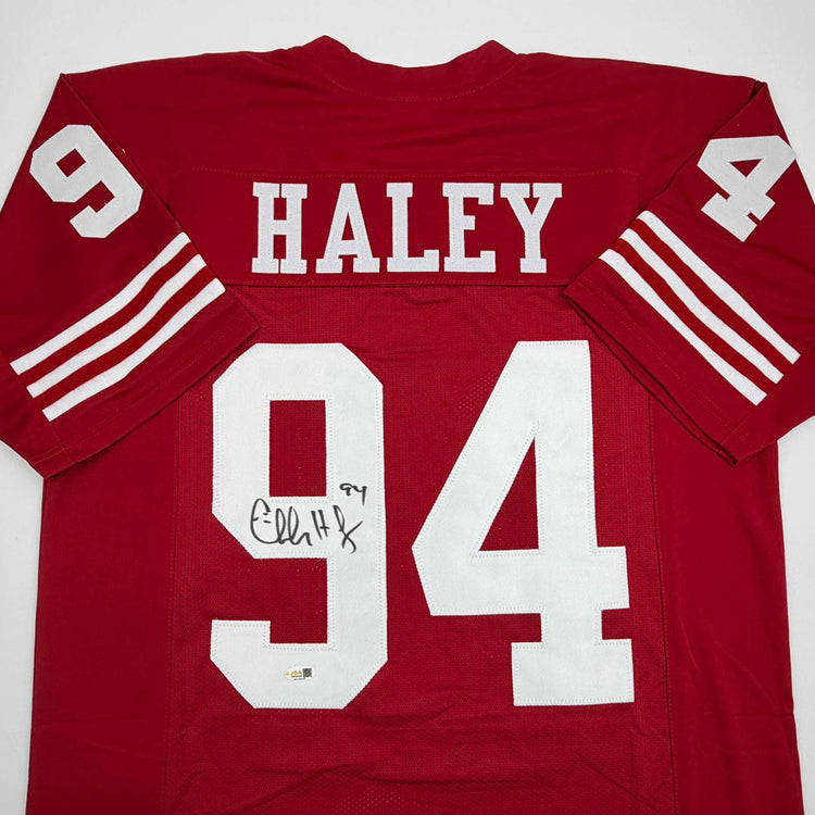 Autographed/Signed Charles Haley San Francisco Red Football Jersey JSA COA