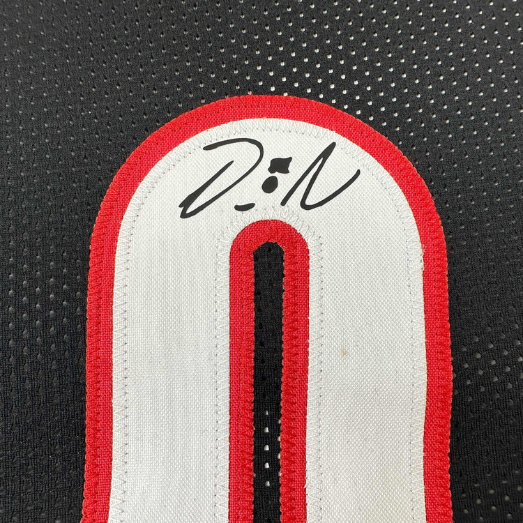 Facsimile Autographed Damian Lillard Portland Black Reprint Laser Auto Basketball Jersey Size Men's XL