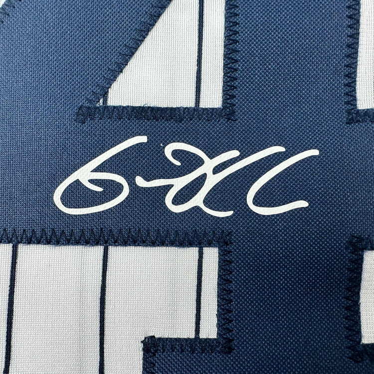 Facsimile Autographed Gerrit Cole New York Pinstripe Reprint Laser Auto Baseball Jersey Size Men's XL