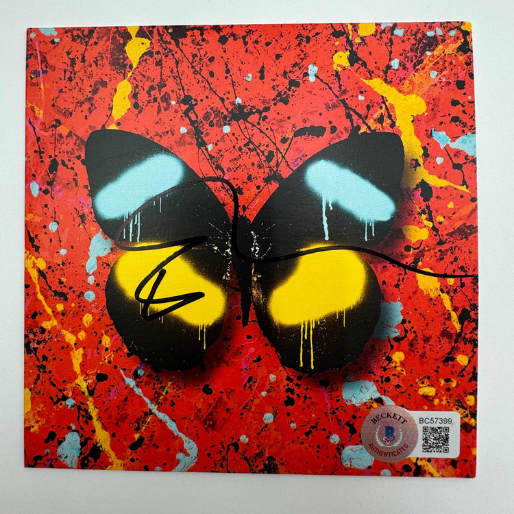 Autographed/Signed Ed Sheeran Overpass Graffiti Album CD Cover Disk Beckett BAS COA
