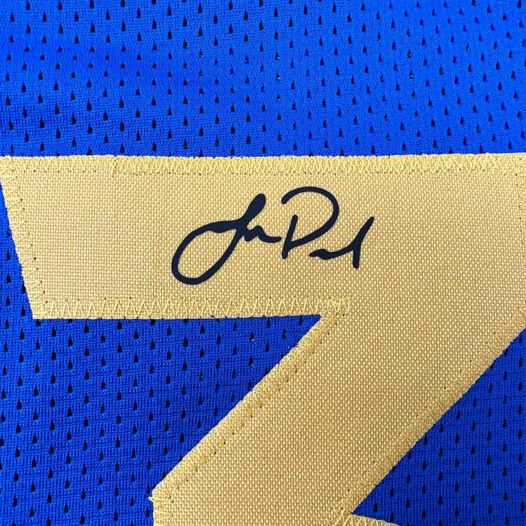 Facsimile Autographed Jordan Poole Golden State Blue Reprint Laser Auto Basketball Jersey Size Men's XL