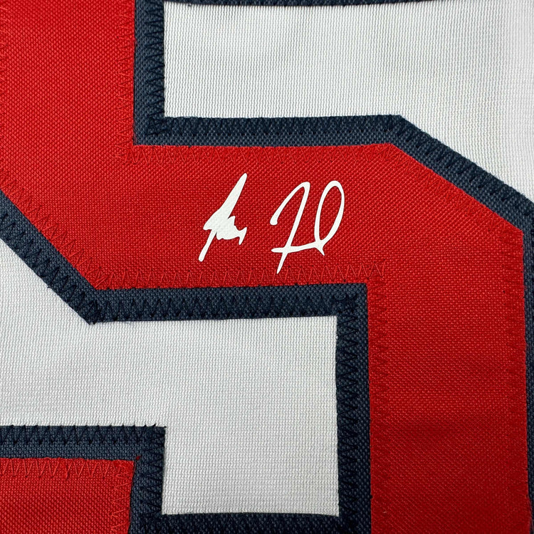Facsimile Autographed Max Fried Atlanta White Reprint Laser Auto Baseball Jersey Size Men's XL