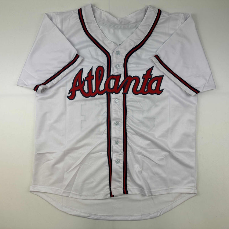Facsimile Autographed Max Fried Atlanta White Reprint Laser Auto Baseball Jersey Size Men's XL