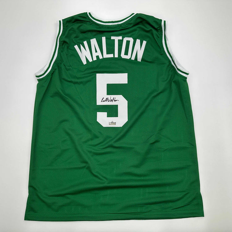 Facsimile Autographed Bill Walton Boston Green Reprint Laser Auto Basketball Jersey Size Men's XL