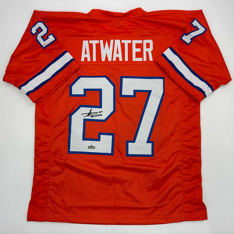 Facsimile Autographed Steve Atwater Denver Orange Reprint Laser Auto Football Jersey Size Men's XL