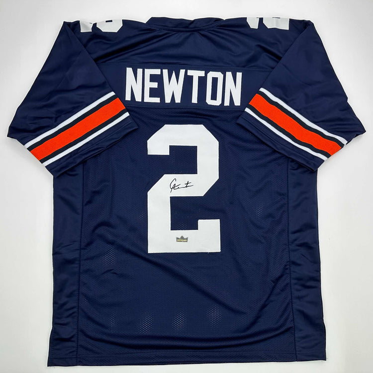 Facsimile Autographed Cam Newton Auburn Blue Reprint Laser Auto College Football Jersey Size Men's XL