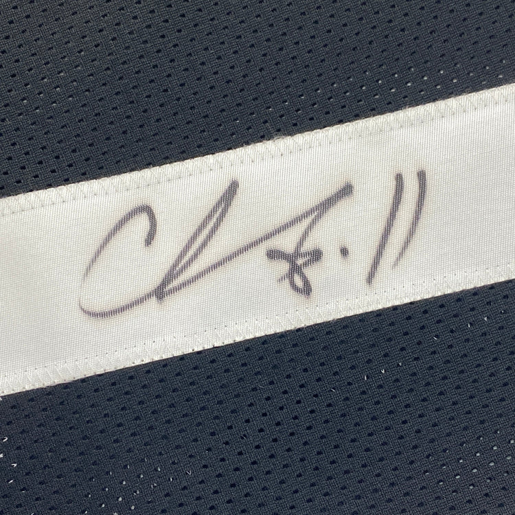 Autographed/Signed Chase Claypool Pittsburgh Black Football Jersey Beckett BAS COA