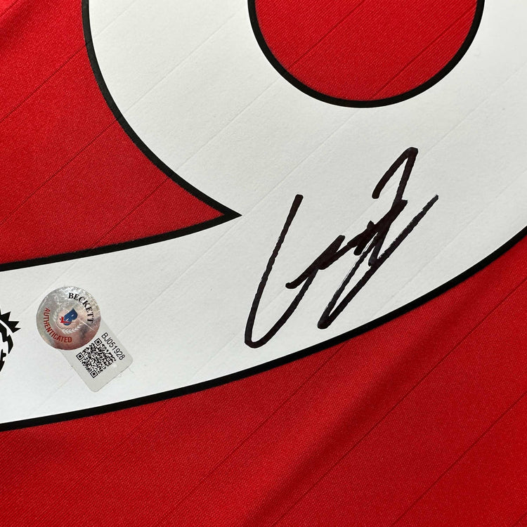 Autographed/Signed Alejandro Garnacho Manchester United Red Soccer Jersey Beckett BAS COA