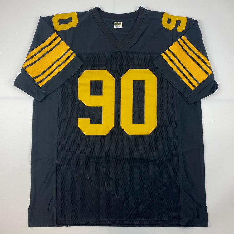 Autographed/Signed TJ T.J. Watt Pittsburgh Color Rush Football Jersey Beckett BAS COA