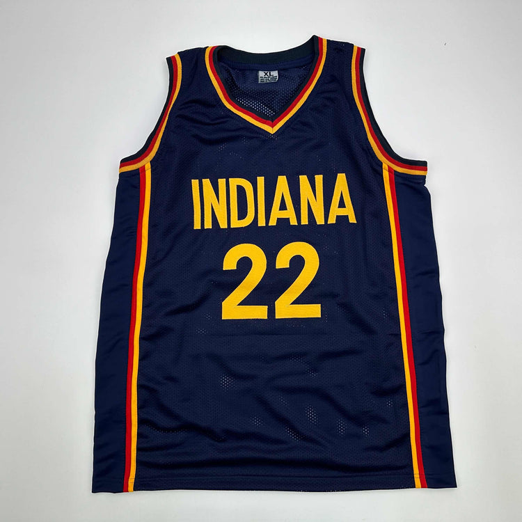 Facsimile Autographed Caitlin Clark Indiana Blue Reprint Laser Auto Basketball Jersey Size Men's XL