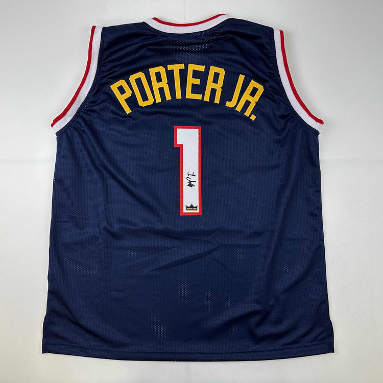Facsimile Autographed Michael Porter Jr. Denver Blue Reprint Laser Auto Basketball Jersey Size Men's XL