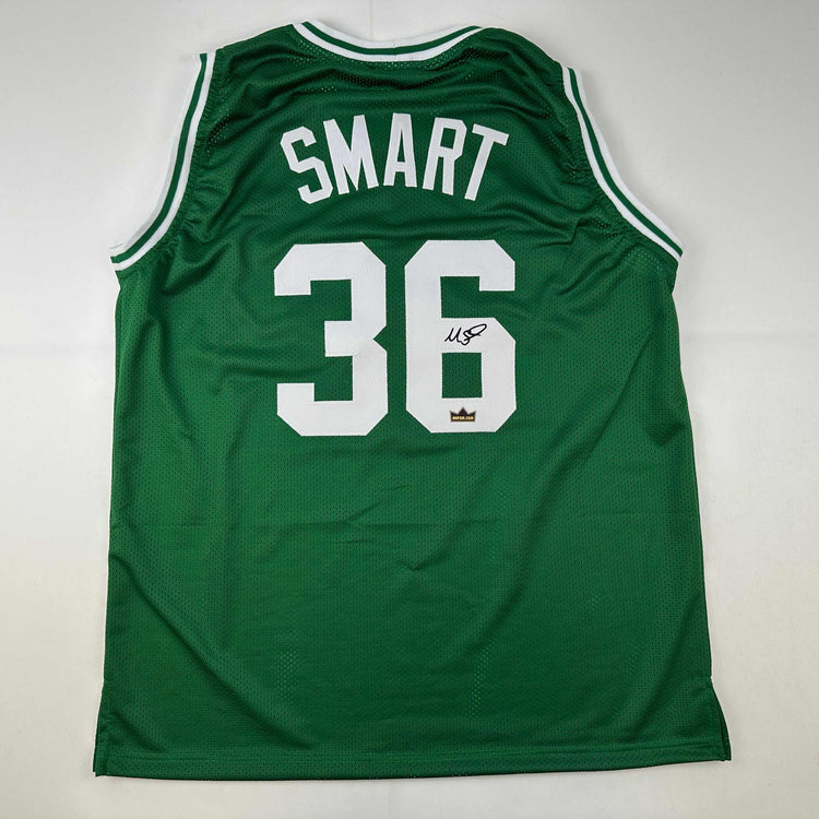 Facsimile Autographed Marcus Smart Boston Green Reprint Laser Auto Basketball Jersey Size Men's XL