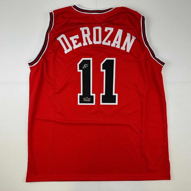 Facsimile Autographed DeMar DeRozan Chicago Red Reprint Laser Auto Basketball Jersey Size Men's XL