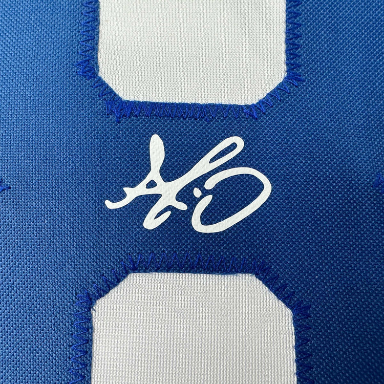 Facsimile Autographed Dustin May Los Angeles LA White Reprint Laser Auto Baseball Jersey Size Men's XL