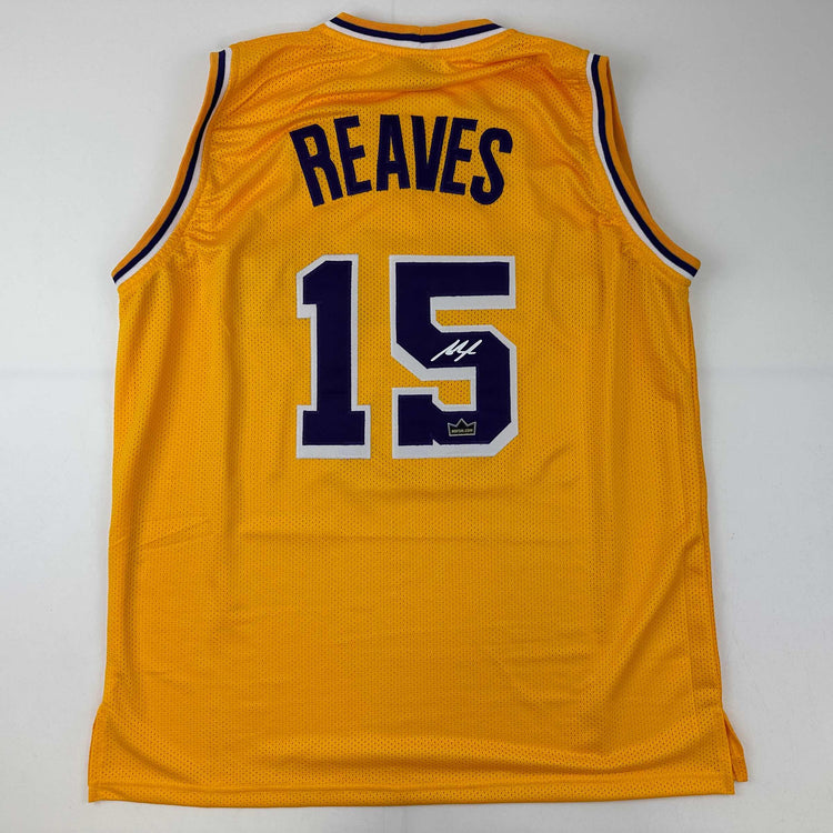 Facsimile Autographed Austin Reaves Los Angeles LA Yellow Reprint Laser Auto Basketball Jersey Size Men's XL