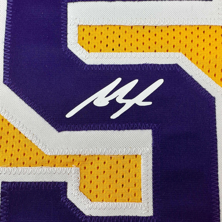 Facsimile Autographed Austin Reaves Los Angeles LA Yellow Reprint Laser Auto Basketball Jersey Size Men's XL