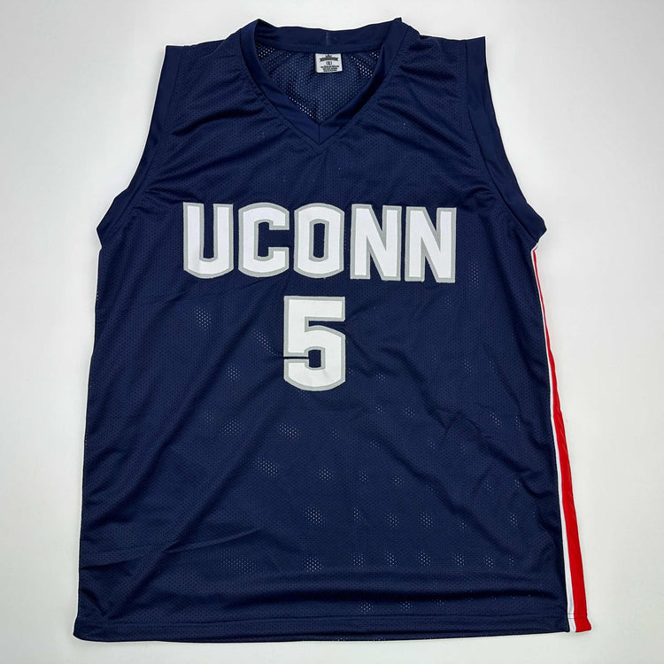 Facsimile Autographed Paige Bueckers UConn Blue Reprint Laser Auto College Basketball Jersey Size Men's XL