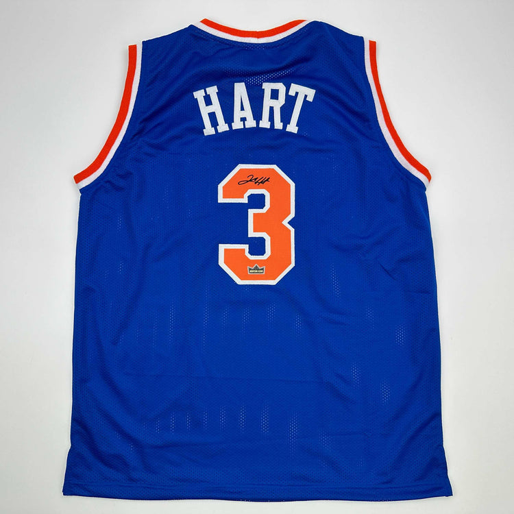 Facsimile Autographed Josh Hart New York Blue Reprint Laser Auto Basketball Jersey Size Men's XL
