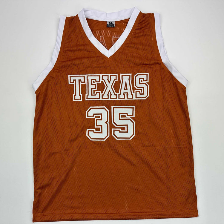 Facsimile Autographed Kevin Durant Texas Orange Reprint Laser Auto College Basketball Jersey Size Men's XL