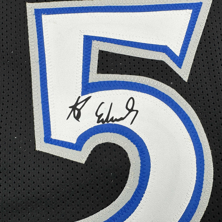 Facsimile Autographed Anthony Edwards Minnesota Black Reprint Laser Auto Basketball Jersey Size Men's XL