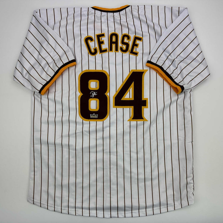 Facsimile Autographed Dylan Cease San Diego Pinstripe Reprint Laser Auto Baseball Jersey Size Men's XL