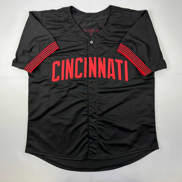 Facsimile Autographed Joey Votto Cincinnati Black City Connect Reprint Laser Auto Baseball Jersey Size Men's XL