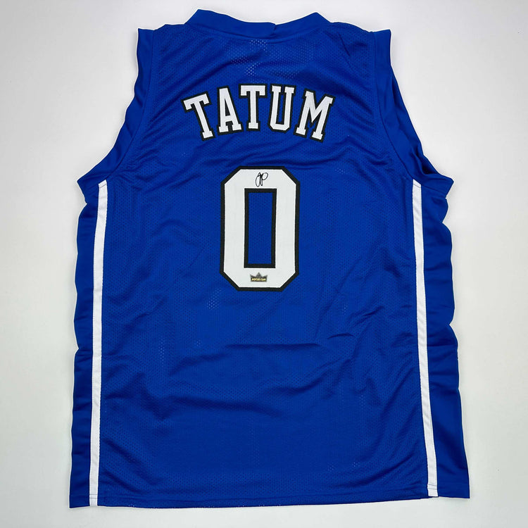 Facsimile Autographed Jayson Tatum Duke Blue Reprint Laser Auto College Basketball Jersey Size Men's XL