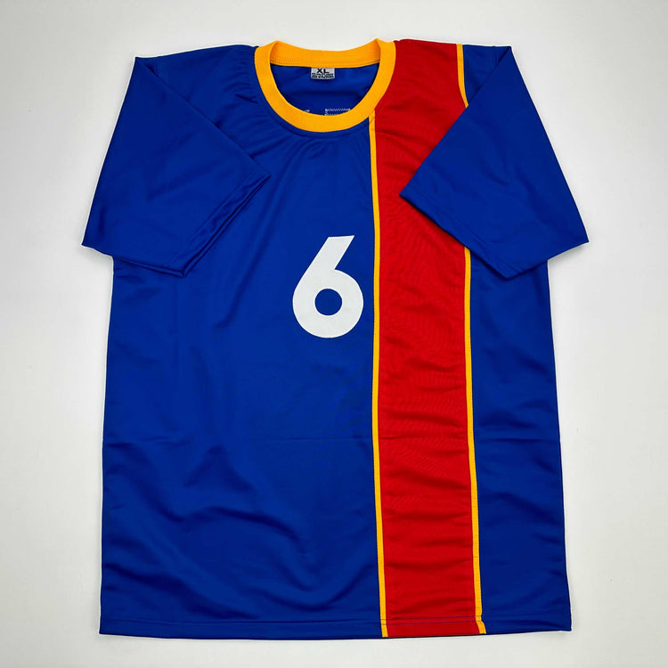 Facsimile Autographed Brett Goldstein Roy Kent AFC Richmond Ted Lasso Blue Reprint Laser Auto Soccer Jersey Size Men's XL