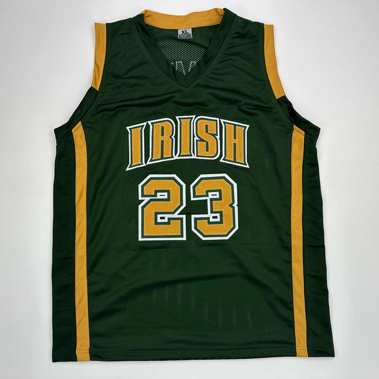 Facsimile Autographed LeBron James St. Vincent-St. Mary High School Green Reprint Laser Auto Basketball Jersey Size Men's XL