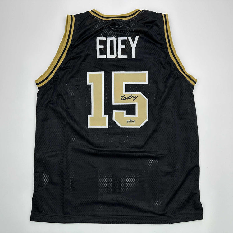Facsimile Autographed Zach Edey Purdue Black Reprint Laser Auto College Basketball Jersey Size Men's XL