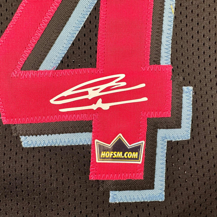 Facsimile Autographed Tyler Herro Miami Black Vice City Reprint Laser Auto Basketball Jersey Size Men's XL