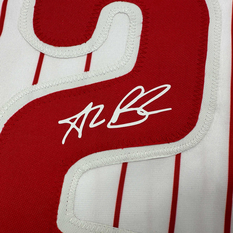 Facsimile Autographed Alec Bohm Philadelphia Pinstripe Reprint Laser Auto Baseball Jersey Size Men's XL