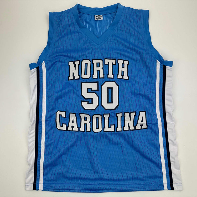 Facsimile Autographed Tyler Hansbrough UNC North Carolina Blue Reprint Laser Auto College Basketball Jersey Size Men's XL