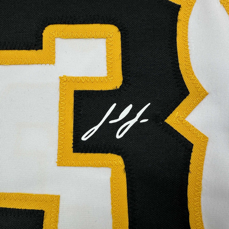 Facsimile Autographed Jared Jones Pittsburgh White Reprint Laser Auto Baseball Jersey Size Men's XL
