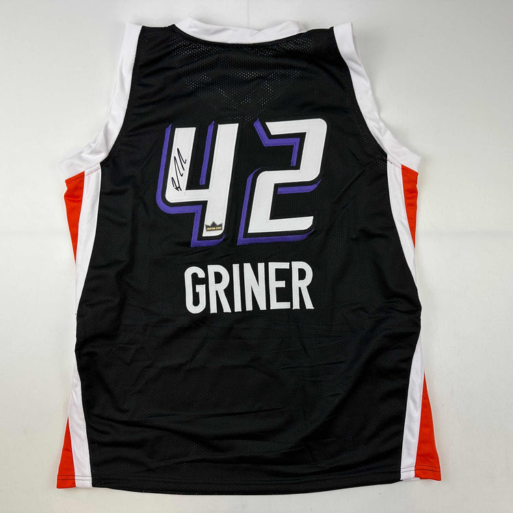 Facsimile Autographed Brittney Griner Phoenix Black Reprint Laser Auto Basketball Jersey Size Men's XL