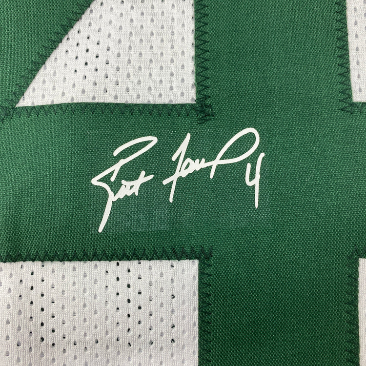 Facsimile Autographed Brett Favre Green Bay White Reprint Laser Auto Football Jersey Size Men's XL