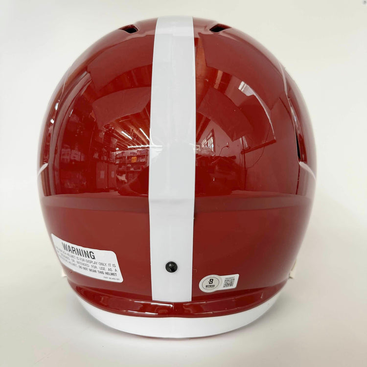 Autographed/Signed Nick Saban Alabama Crimson Tide FS Full Size College Football Helmet Beckett BAS COA