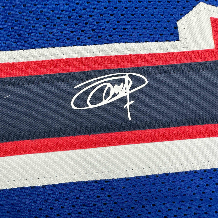 Framed Facsimile Autographed Joel Embiid 35x39 2024 United States Team USA Blue Reprint Laser Auto Basketball Jersey