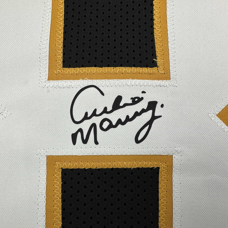 Facsimile Autographed Archie Manning New Orleans Black Reprint Laser Auto Football Jersey Size Men's XL