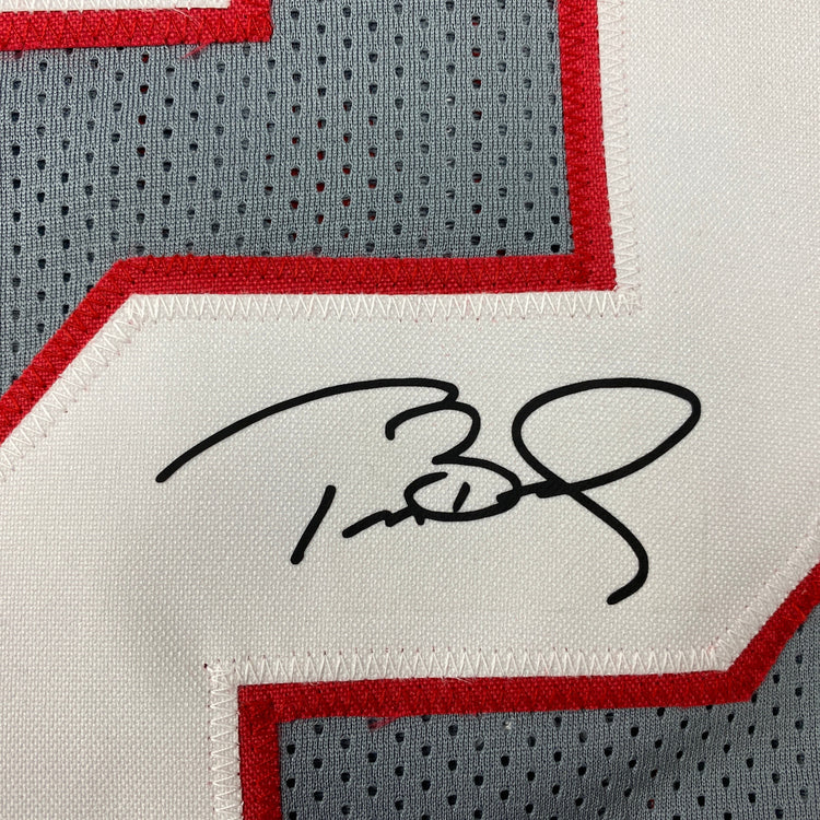 Facsimile Autographed Tom Brady Tampa Bay Pewter Grey Reprint Laser Auto Football Jersey Size Men's XL