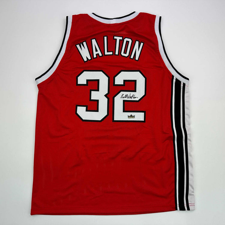 Facsimile Autographed Bill Walton Portland Red Reprint Laser Auto Basketball Jersey Size Men's XL
