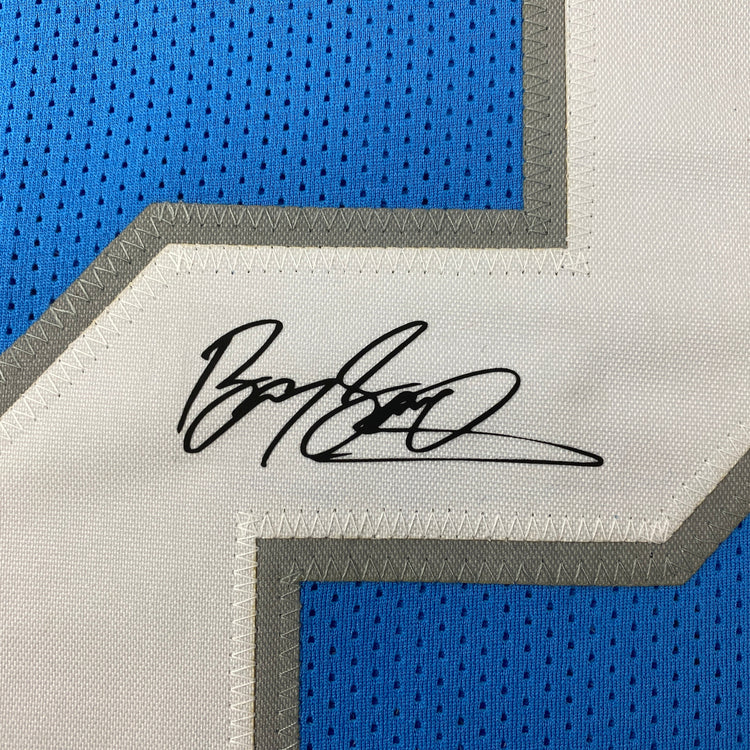 Facsimile Autographed Barry Sanders Detroit Blue Reprint Laser Auto Football Jersey Size Men's XL